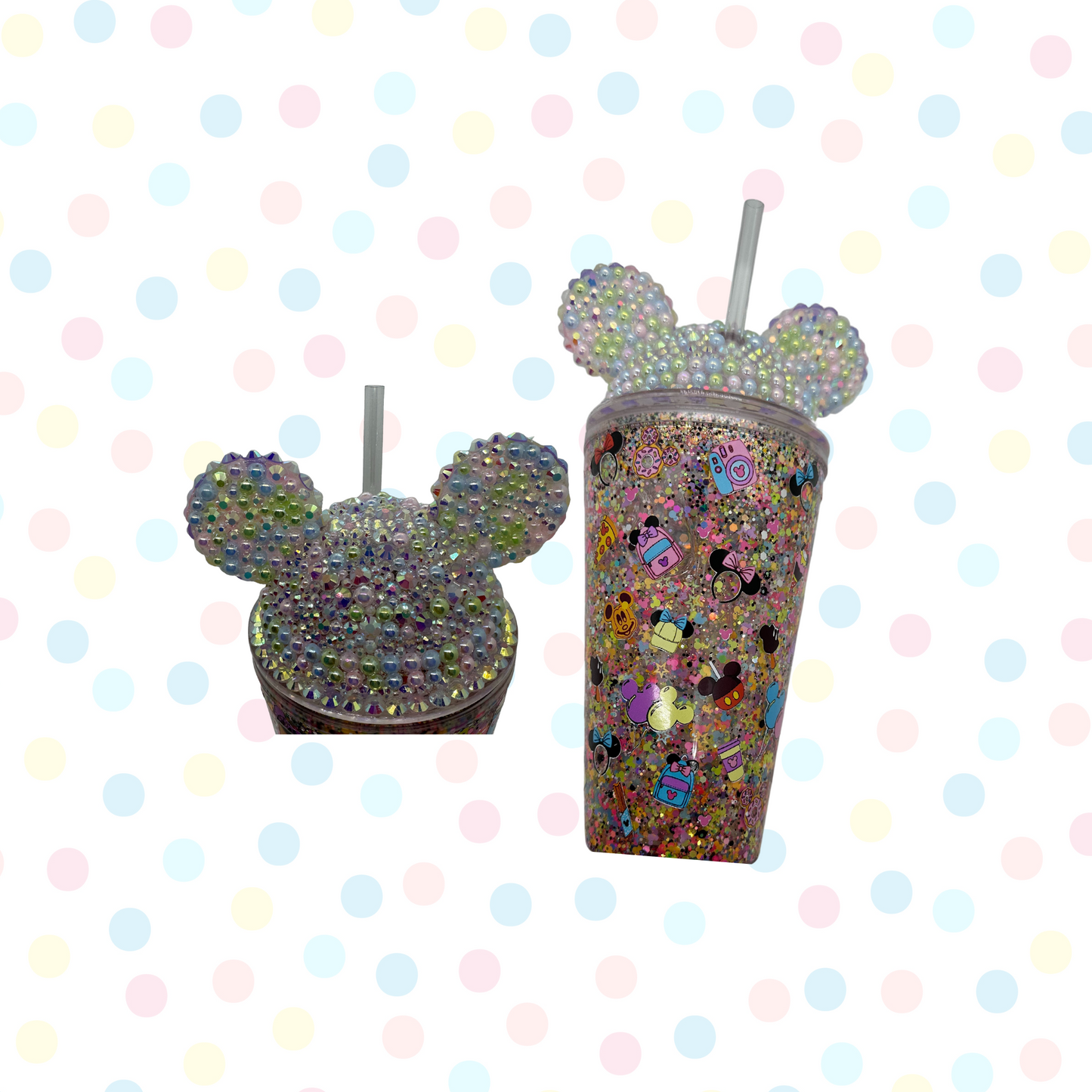 Magical Snack Themed Blinged Snowglobe Tumbler