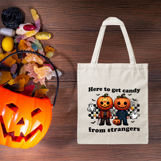 Halloween Tote Bag- Candy from Strangers