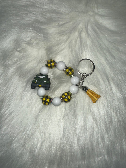 Plaid Jeep Wristlet Keychain