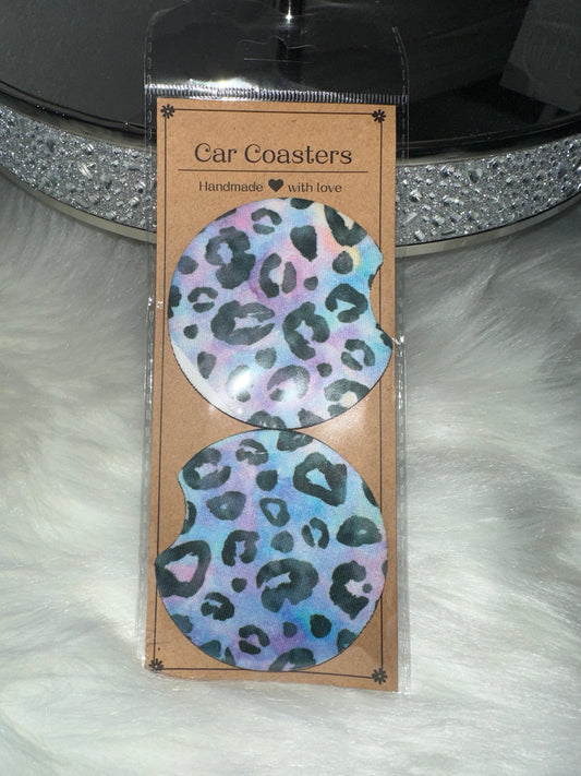 Cheetah Print Car Coasters